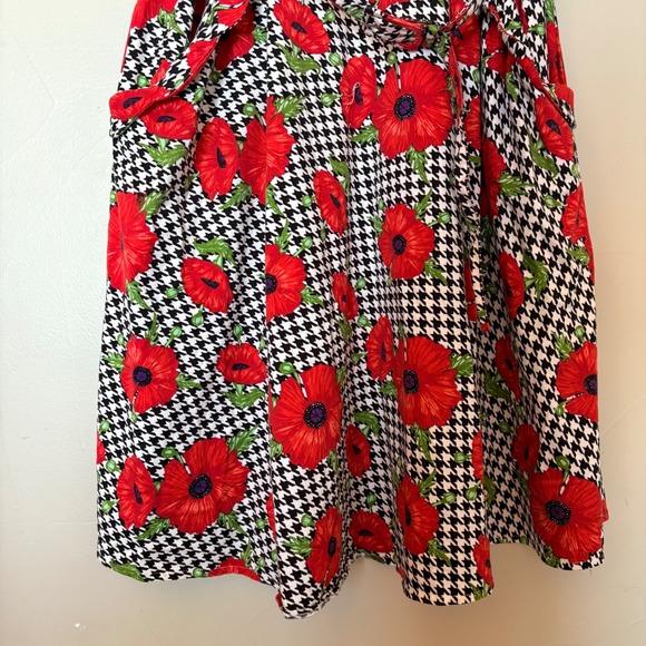 Voodoo Vixen Pin Up Girl Houndstooth Poppy Belted Fit & Flare Dress SZ‎ Plus 3X - Picture 5 of 14